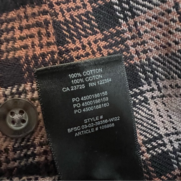 TNA Aritzia Brown Plaid Flannel Button-Up Shirt - Picture 6 of 6